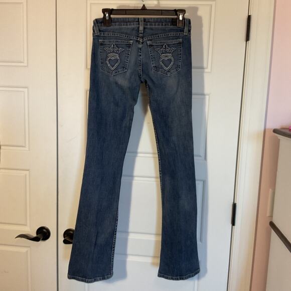 Juicy Couture Mid Rise Flare Embellished design Back Pockets 26 - Picture 4 of 10